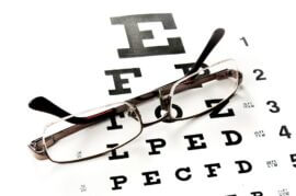 Eye Glasses on Eye Chart