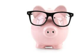 Piggy Bank with Glasses