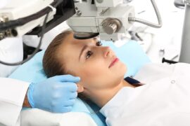 Woman getting LASIK